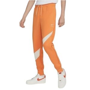 nike sportswear swoosh tech fleece pants hot curry/pearl white mens size XL